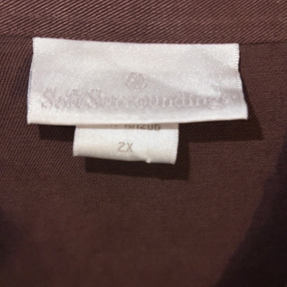 Soft Surroundings Brown Button Down Shirt 2X - Picture 4 of 9